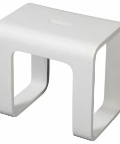 New 🔔 Alfi Trade White Matte Solid Surface Resin Bathroom / Shower Stool ❤️