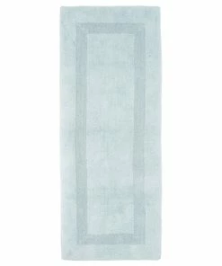 Brand new 😀 100% Cotton Reversible Long Bath Rug By Lavish Home, Seafoam 😀