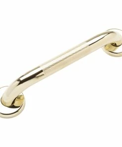 Discount 👏 Grab Bar Specialists 1.25" Polished Brass Grab Bar, 18", Knurled 🔔
