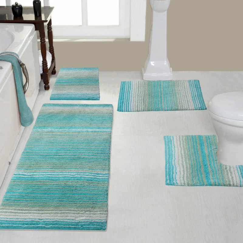 Best reviews of 🎁 Home Weavers Inc. Gradiation 4 Piece Bath Rug 17"x24", 21"x34", 21"x54", 20"x20", Turquoise ✔️ - Image 2