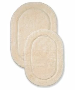 Top 10 😀 Blue Nile Mills 2 Piece Cotton Oval Washable Bathroom Rug Set, Ivory 😀