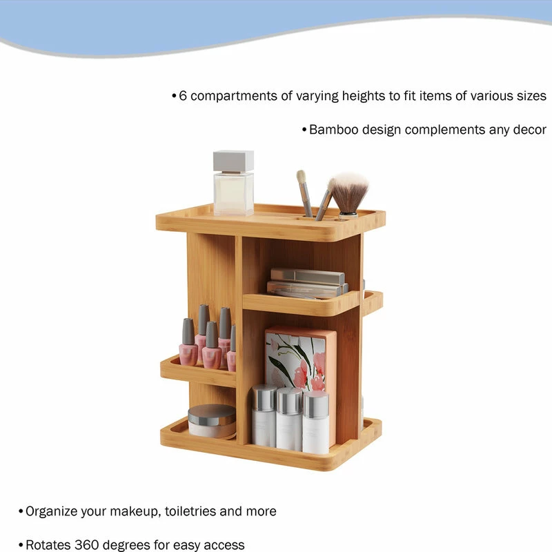 Cheapest 😍 Lavish Home Bamboo Countertop Makeup Organizer Carousel ⌛ - Image 4