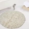 Cheap 🎉 Home Weavers Inc. Bellflower Bath Rug 30" Round, Ivory 🎁