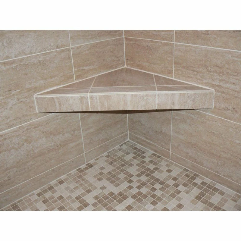Outlet ✔️ Goof Proof Ready To Tile Shower Corner Seat Shelf Foot Rest Bathroom Bench ⌛ - Image 3