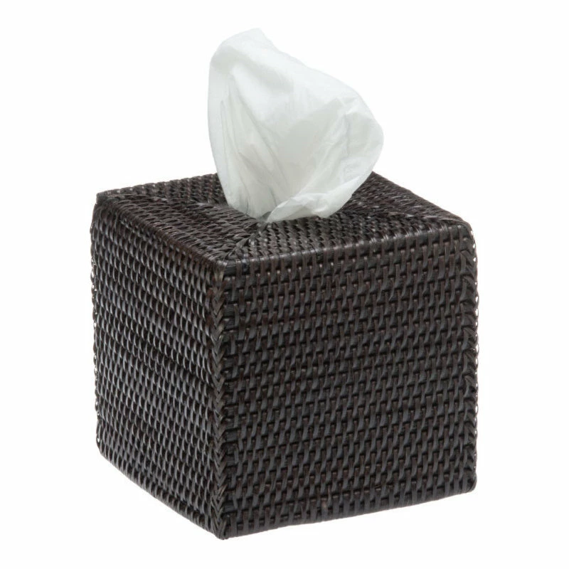 Budget 🤩 KOUBOO Square Rattan Tissue Box Cover, Brown ✔️