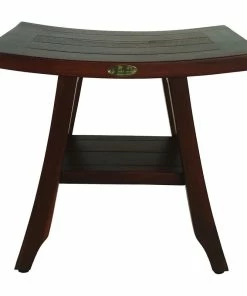 Best deal 💯 DecoTeak Satori 18" Eastern Styled Teak Shower Bench With Shelf 😉
