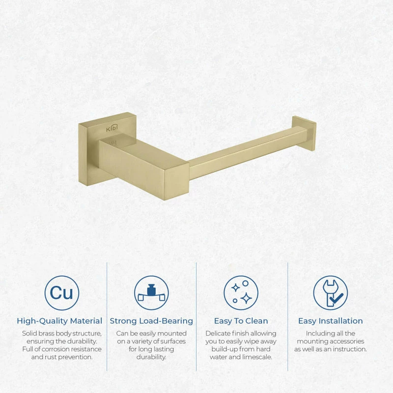 Best Pirce 😍 Kibi USA Cube Bathroom Tissue Holder KBA1502, Brush Gold 💯 - Image 5