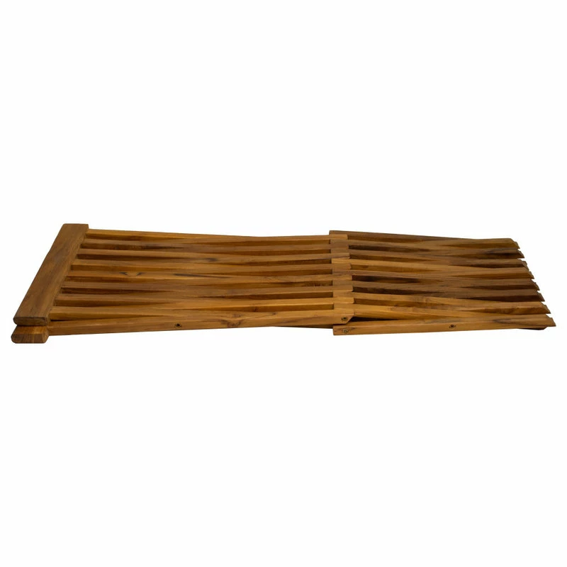 Best Pirce ๐ Nordic Style Oiled Teak Folding Stool With Horizontal Slats โค๏ธ - Image 4