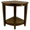 Deals 🧨 DecoTeak Oasis Teak Corner Shower Stool, Table With Shelf, 16"x18" 🔔