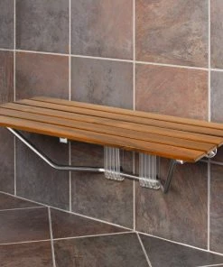 Best reviews of 💯 Crosslinks 36" ADA Compliant Teak Wood Folding Shower Bench Seat, Wall Mounted ✔️