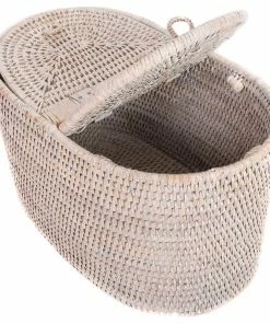 Hot Sale โ๏ธ Artifacts Trading Company Artifacts Rattan Oval Double Tissue Roll Box, White Wash ๐