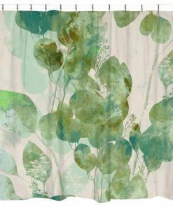 Best Pirce ⌛ Laural Home Green Watercolor Eucalyptus Leaves Shower Curtain 😍