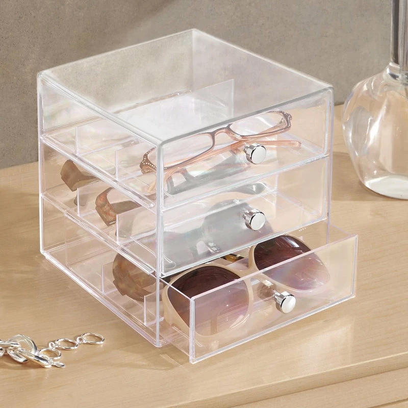 Outlet ✔️ IDesign Clarity 3-Drawer Stackable Glasses Organizer, Clear 🛒 - Image 5