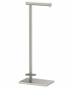 Hot Sale 🥰 Gatco Fine Bathware Square Standing Toilet Paper With Storage Holder, Satin Nickel 💯