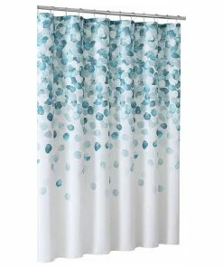 Wholesale ❤️ VCNY Home Blue Teal Aqua White Fabric Shower Curtain: Geometric Cascading Design 🔔