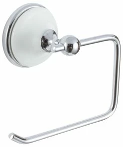 Discount ⭐ Sure-Loc Hardware, Inc. Brighton Bath Series, Single Post Paper Holder, Polished Chrome, White Porcelain 🎉