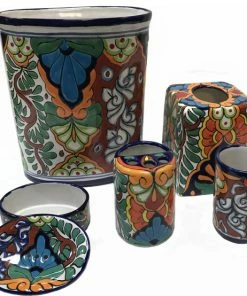 New 🛒 Fine Crafts & Imports Multicolor Talavera Ceramic Bathroom Set 😍