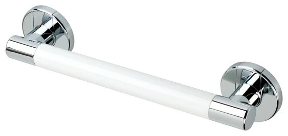 Hot Sale ๐ Ponte Giulio USA, Corp. 12" White Grab Bar With Chromed Flange, ADA - 1 1/4" Diameter ๐