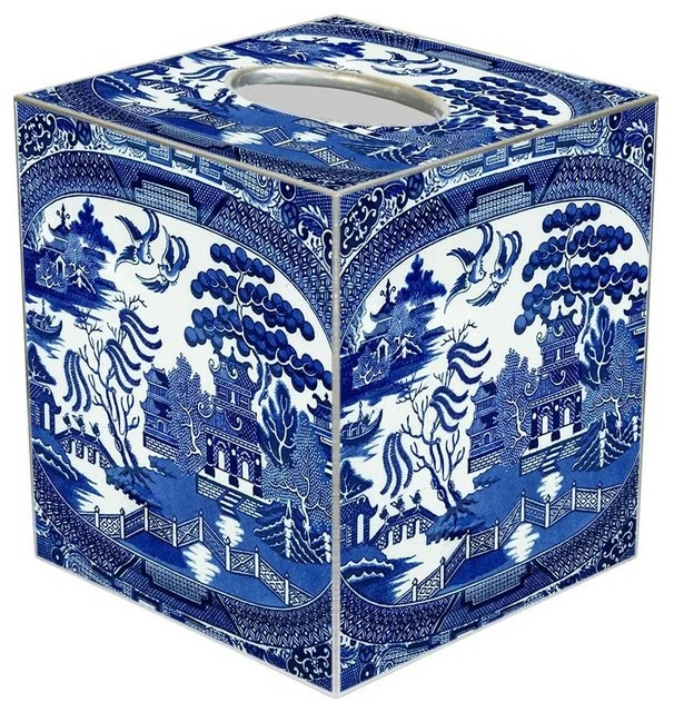New ๐คฉ Marye-Kelley TB1386-Blue Willow Tissue Box Cover ๐
