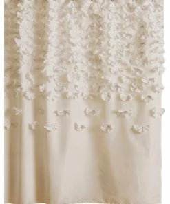 Buy ✔️ Lush Decor Lucia Shower Curtain, Ivory ✨