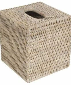 Best Sale 🔔 Matahari Incorporated White Rattan Tissue Box Square 💯