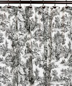 Flash Sale 🔥 Ells Curtain Ellis Curtain Victoria Park Toile 70"x72" Shower Curtain, Black 🤩