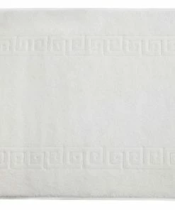 Flash Sale 😀 Linum Home Textiles Linum Home Greek Key Bath Mat, White 🔥