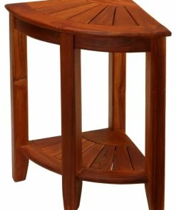 Coupon 🌟 Bare Decor Elana Tall Corner Spa Shower Stool, Solid Teak Wood, 24"H 👍
