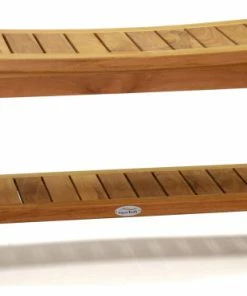 Cheap 🔔 AquaTeak Patented 36" Maluku™ Teak Shower Bench With Shelf ⌛