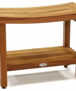 Promo ⌛ AquaTeak Patented 24" Sumba™ Teak Shower Bench With Shelf 🔔