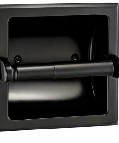 Cheap 👏 Designers Impressions Black Recessed Toilet / Tissue Paper Holder : 48635 🌟
