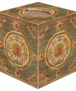 Outlet 💯 Marye-Kelley TB315-Gold Medallion Tissue Box Cover ❤️
