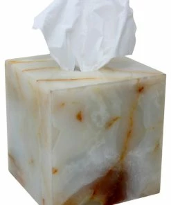 Cheapest 👏 Marble Crafter Myrtus Collection Light Green Onyx Tissue Box Holder ❤️