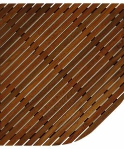 Brand new 🌟 Cortesi Home Erika Corner Shower Spa Mat, Solid Teak Wood And Oiled Finish 👏