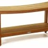Outlet 🛒 AquaTeak Patented 36" Sumba™ Teak Shower Bench With Shelf 🧨